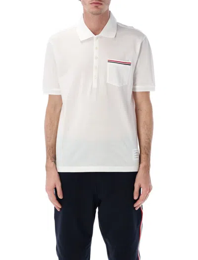 Thom Browne Ss Pocket Polo In Fine Mercerized Pique In White