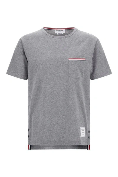 Thom Browne Ss Pocket Tee In Medium Weight Jersey Cotton In White