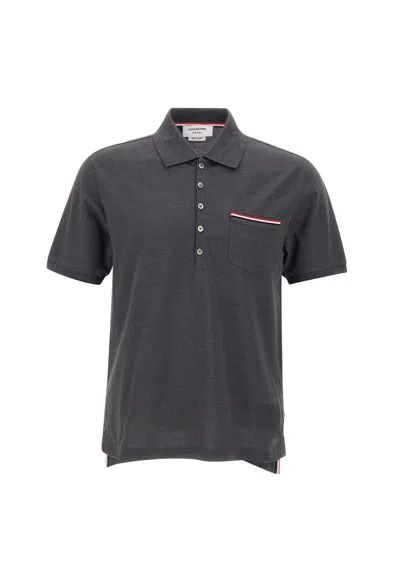 Thom Browne Ss Pocketcotton Polo Shirt In Gray