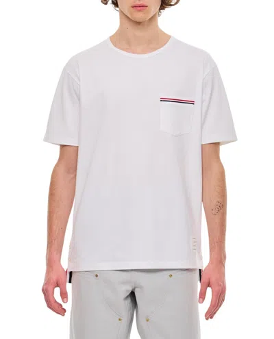 Thom Browne Ss Rwb Pocket Cotton T-shirt In White
