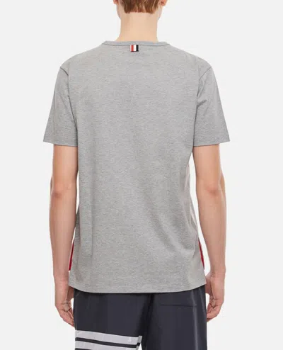 Thom Browne Ss Rwb Pocket Jersey Cotton T-shirt In Gray