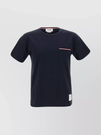 THOM BROWNE "SS RWB POCKET TEE" COTTON T-SHIRT