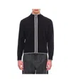 Thom Browne Stand-collar Long-sleeved Cardigan In Black