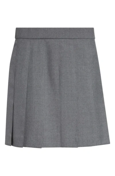 Thom Browne Step Hem Pleated Wool Blend Miniskirt
