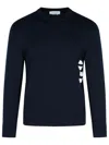 THOM BROWNE STITCH NAVY COTTON SWEATER