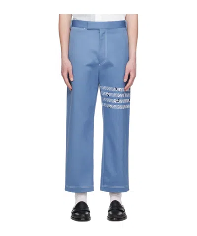 Thom Browne Straight Casual Pants In Blue