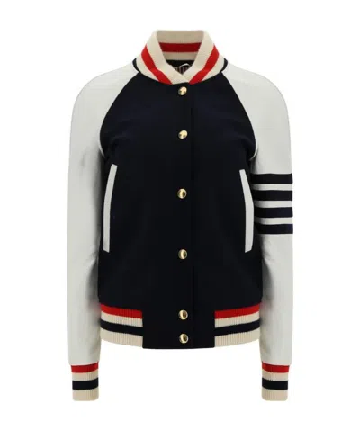 Thom Browne Straight Collar Casual Jacket In Black
