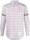 Thom Browne Straight Fir Shirt W/rwb Gg Armband In White