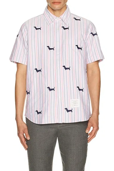 Thom Browne Straight Fit Allover Hector Shirt In Multi