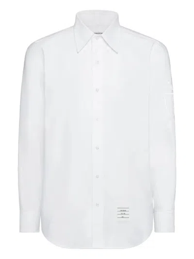 Thom Browne Straight Fit Button Down Shirt In White