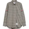 Thom Browne Classic Fit Shirt With Armband In Gingham Check Oxford In Medium Grey