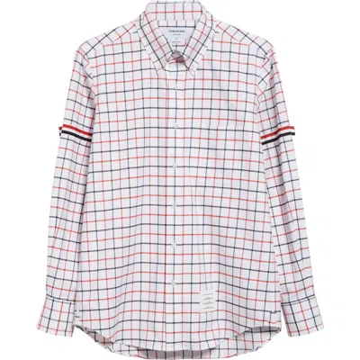 Thom Browne Iii Checked Pattern Shirt With Chest Pocket In Multicolour