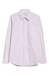 Thom Browne Straight Fit Cotton Poplin Button-down Shirt In Light Pink