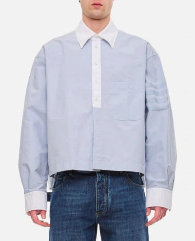 Thom Browne Straight Fit Cotton Shirt In Sky Blue