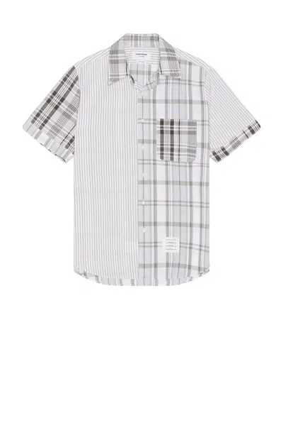 Thom Browne Straight Fit Fun Mix Button Down In Gray