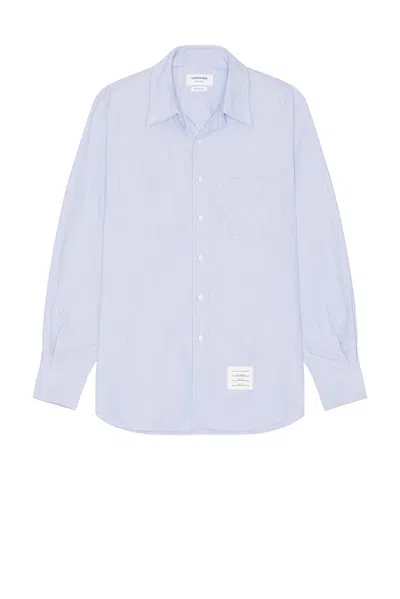Thom Browne Straight Fit Long Sleeve Oxford Shirt In Light Blue