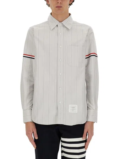 Thom Browne Straight Fit Mini Shirt In Gray