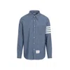 Thom Browne 4-bar Chambray Shirt In Blue