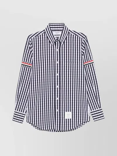 Thom Browne Straight Fit Shirt Gg Armband In Blue