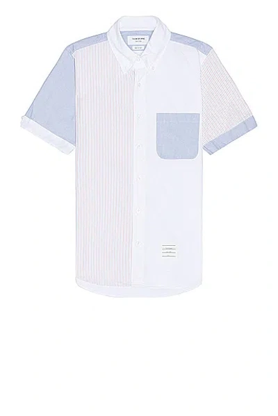 Thom Browne Straight Fit Button Down S/s Shirt In Orange