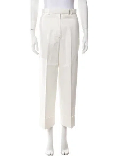 Pre-owned Thom Browne Straight Leg Pants In White