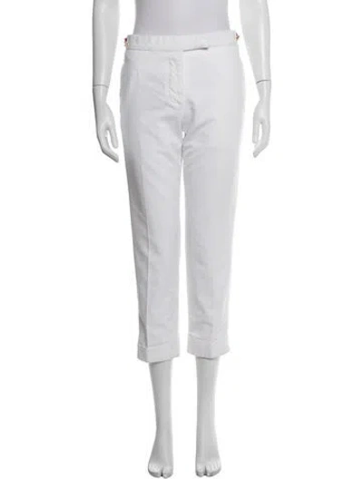 Pre-owned Thom Browne Straight Leg Pants In White