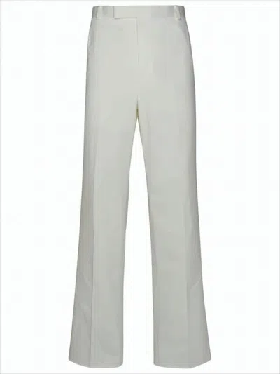 Thom Browne Straight-leg Pants With Minimalist Design And Tricolor Detail In Gray
