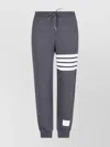 Thom Browne Straight Leg Trousers Drawstring Waist In Grey
