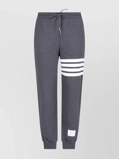 THOM BROWNE STRAIGHT LEG TROUSERS DRAWSTRING WAIST