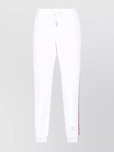 THOM BROWNE STRAIGHT LEG TROUSERS DRAWSTRING WAIST