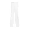 Thom Browne Straight Leg White Cotton Chino Pants In White