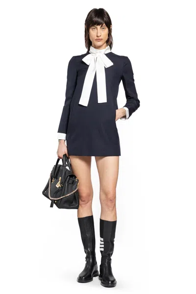 Thom Browne Straight Shift Dress In High-twist Wool Suiting In Multi