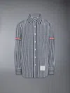 Thom Browne Navy And White Gingham Long-sleeve Shirt In Multi