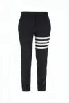 Thom Browne Straight Tailored Pants With Unique Stripe Detail In Black