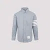 Thom Browne Light-blue Cotton Shirt In Gray