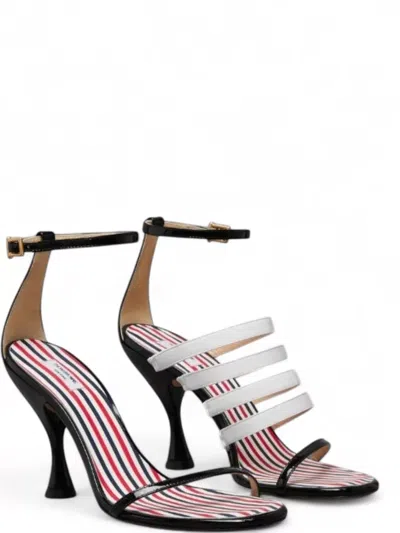 Thom Browne Strappy Sandal 90mm Curved Round Heel In Multi