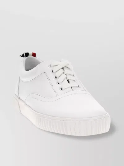 Thom Browne Streamlined Low-top Sneakers With Stitch Detailing In White