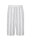 Thom Browne Stripe Backstrap Shorts In Gray