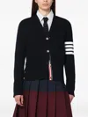 Thom Browne Navy Blue Wool Cardigan In Blue
