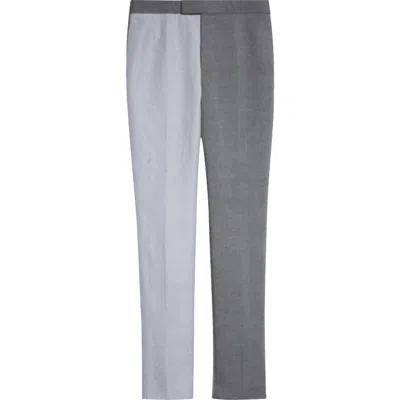 Thom Browne Stripe Colorblock Linen & Cotton Backstrap Pants