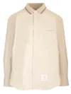 Thom Browne Stripe Cotton Flannel Oversized Shirt Shirts White