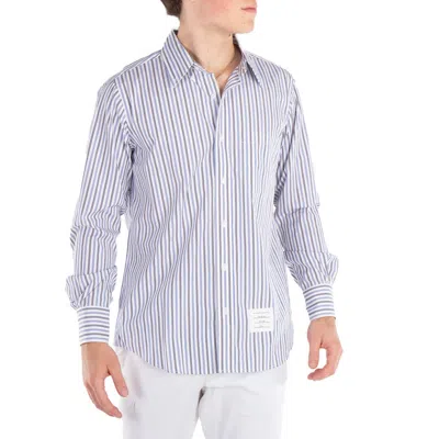 Thom Browne Stripe Cotton Poplin Long-sleeved Shirt In Multi