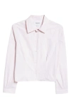 THOM BROWNE THOM BROWNE STRIPE CROP COTTON BUTTON-UP SHIRT