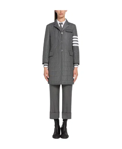 Thom Browne Stripe Detail Down Jacket In Black