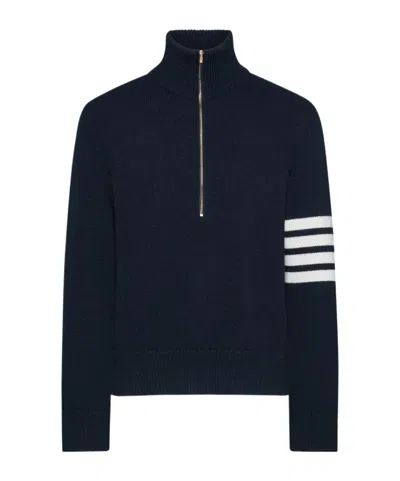 THOM BROWNE THOM BROWNE	HALF-ZIPPED FUNNEL NECK JUMPER