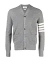 Thom Browne Man Cardigan Grey Size 4 Virgin Wool In Gray