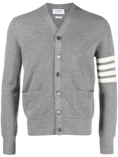 THOM BROWNE STRIPE-DETAIL KNIT CARDIGAN