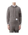 Thom Browne Stripe-detail Knit Hoodie In Gray