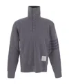 Thom Browne Stripe-detail Knit Jumper In Gray