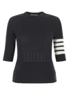 Thom Browne Stripe-detail Knitted Top In Black